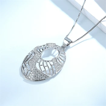 

925 Sterling Silver Pendant Necklace Irregular Women Envelope Best Gifts for Girlfriend Mother Wife Fine Jewelry