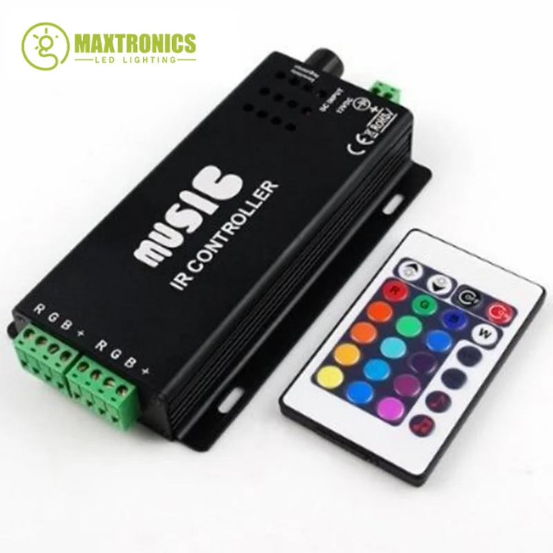 best price DC12-24V 24 Keys music controller IR remote RGB Sound Sensitive for 5050 3528 led strip light lamp | Освещение