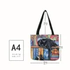 Customize Oil Painting Cat Print Womens Designer Tote Bags Linen Reusable Shopping Bag For Groceries Shoulder Bags for Lady 2022 ► Photo 2/6