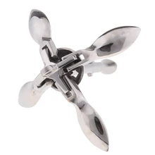 1,5 фунтов складной якорь для рыбацких КАЯКОВ, каноэ, яхты, нержавеющая сталь, серебро