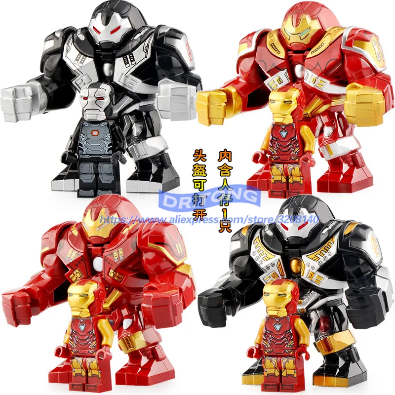 

20PCS Avengers 4 Endgame action figures Iron Man Hulk buster Hulkbuster 7cm Big Size Figures Building Blocks Bricks Toys GD225