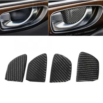 

4Pcs Carbon Fiber Interior Door Handle Bowl Trim Cover Fit for Infiniti Q50 Q60 Interior Door Handle Bowl Trim