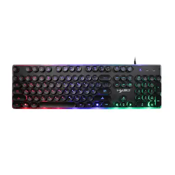 

Hxsj V300 Gaming Russian Keyboard And Mouse Combo Set Steampunk Key Cover Design Usb Wired 1600Dpi 104 Keys Led Optical Ga