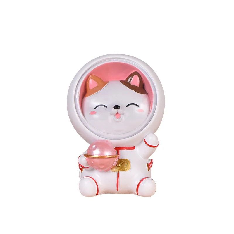 Creative Home Decoration Ornaments Planet Space Lucky Cute Cats Piggy Bank Ornaments Student Gifts Resin Crafts Coin Money Box