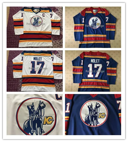 

17 SIMON NOLET 1 DENIS HERRON 9 WILF PAIEMENT KANSAS CITY SCOUTS Hockey Jersey Embroidery Stitched Customize any number and name