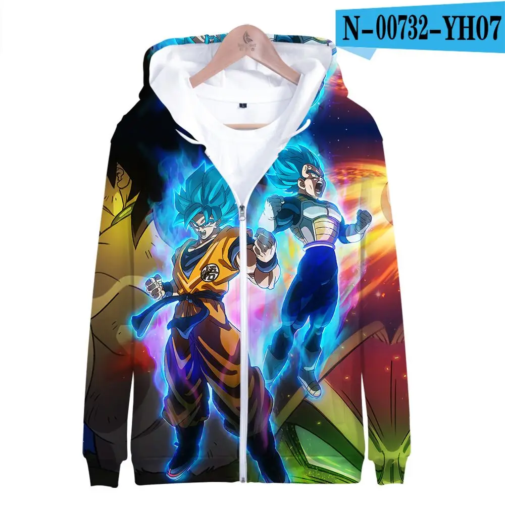 boys Dragon Ball Zipper jacket For Men Hot Sale Thick Hoodie Print Dragon Ball Fashion Streetwear Fitness kid's Sportswear Hoody - Цвет: color at picture
