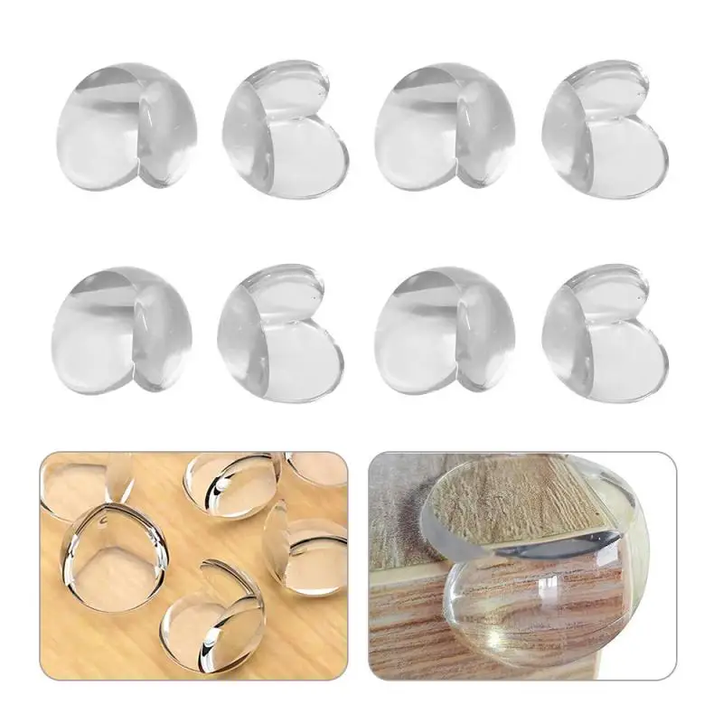 8 Uds transparente anticolisión, protección de la esquina de PVC niño seguridad para niños pequeños protección ronda engrosada esférica protector de bordes y esquinas