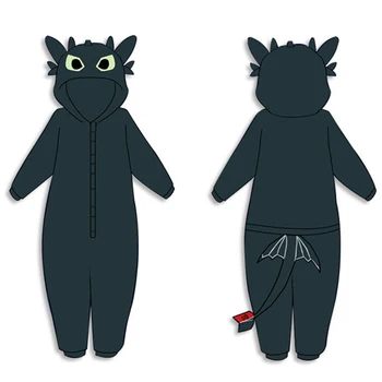 

2020Pajamas Anime How to Train Your Dragon Toothless Cosplay Costumes Kids Adults Flannel Winter Sleepwear Jumpsuit Suit XS/6XL