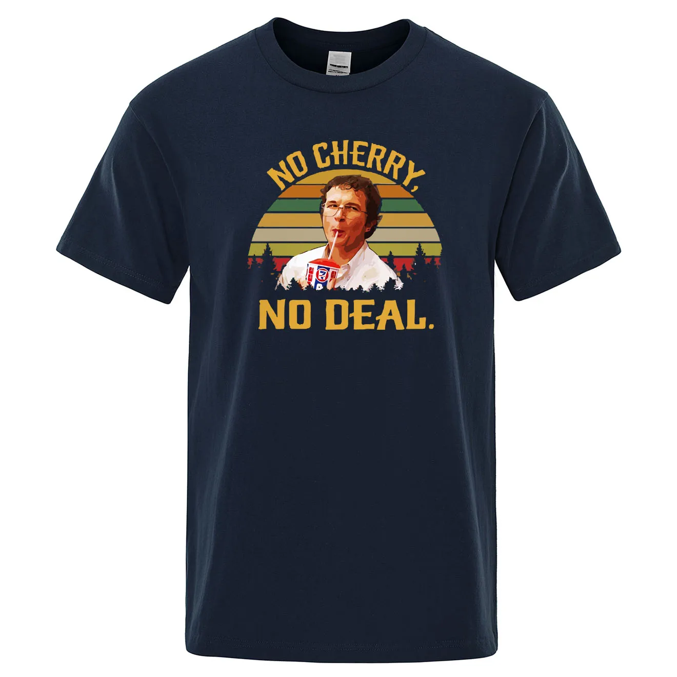 No Cherry No Deal Мужская футболка с рисунком, короткий рукав, повседневные летние хлопковые топы, винтажная Ретро футболка, футболка с принтом «чужак» - Цвет: dark blue 6