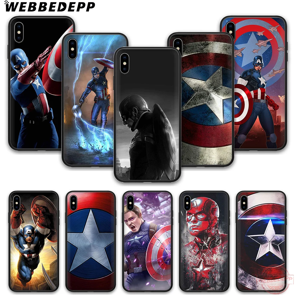 WEBBEDEPP US Shield Капитан Америка мягкий силиконовый чехол для телефона из ТПУ iPhone 5 6 7 8