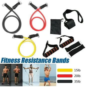 

Resistance Band Set 3 Stackable Exercise Bands (10lb,20lb,30lb) with Ankle Strap Carrying Case and Resistance Training