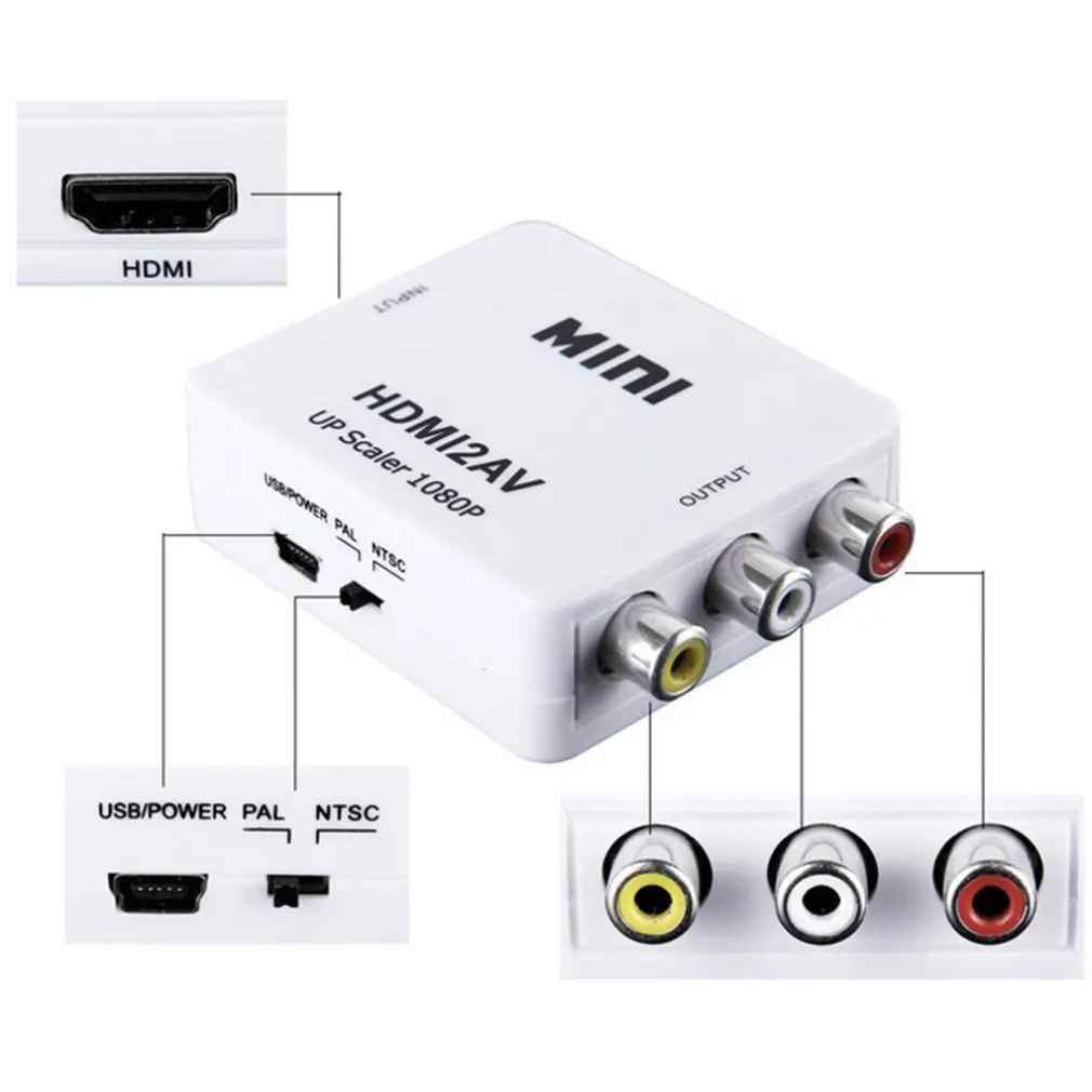 Hdmi в Av конвертер Hdmi2Av высокой четкости видео мини конвертер|Кабели VGA| |