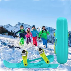 Portable  Adult Kid Skiboard Skates Adjustable Short Skis Winter Shoes Sled Ski Goggles Gloves Sport Set Gift