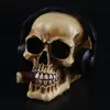 VILEAD Resin Craft Skull Head With Headphones Art Painting Movie Props Skull Ornament Music Bar Decoration Statues Sculptures ► Photo 2/5