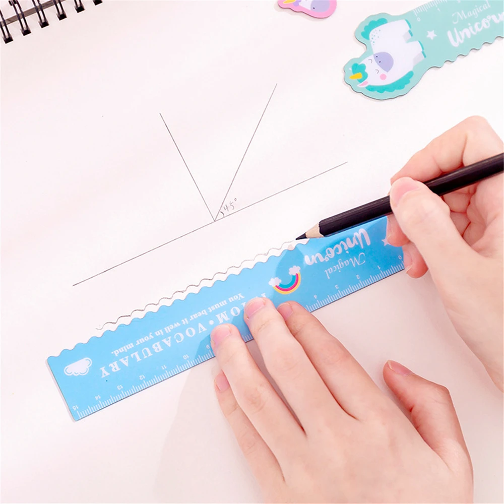 1 шт. Магнитная линейка с единорогом Kawaii Канцелярские товары новинка милые линейки студенческие мягкие дизайнерские линейки набор правил черчения школьные принадлежности