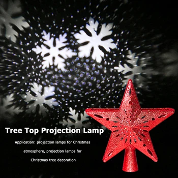 

LED Christmas Tree Top Projection Lamps Star Shape Rotatable Night Lights Christmas Tree Top Decoration for home Party Supplies