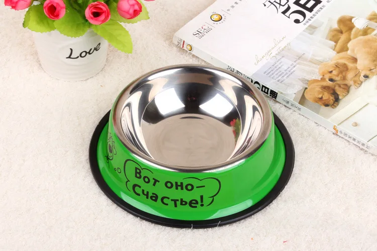Manufacturers Direct Selling Color Baking Varnish Stainless Steel Dog Bowl Food Basin High Quality Pet Bowl Pet Supplies Wholesa