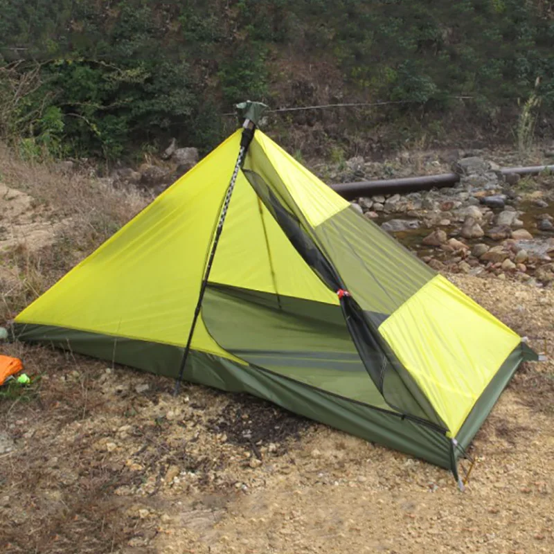 High Quality Silicon 4 season Ultralight Eisman Original Pyramid Single Rodless Lightweight Mountain Tent Single Suicide