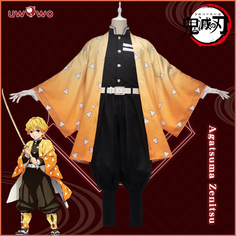 

Uwowo Demon Slayer: Kimetsu no Yaiba Agatsuma Zenitsu Cosplay Costume Demon Slaying Corps Uniform Man