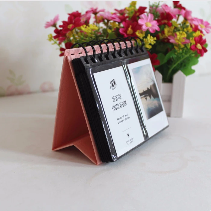 68 Pockets Polyester Instant Photo Album Picture Case for Fujifilm Instax Mini Film for credit card size book - Цвет: pink
