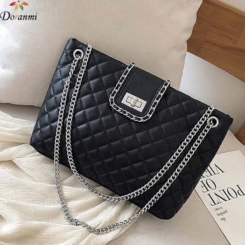 

DORANMI Diamond Lattice Shoulder Bags For Women 2019 Classic Leather Totes Bag Female Square Handbag Messenger Bolso Mujer JB850