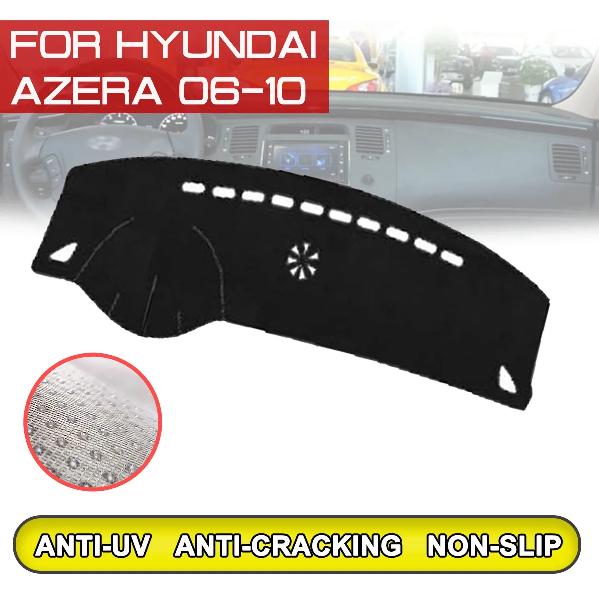 Коврик для приборной панели автомобиля Hyundai Azera 2006 2007 2008 2009 2010 нескользящий коврик