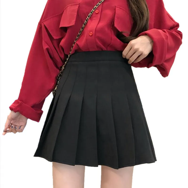 Women Skirt Preppy Style High Waist Pleated Skirts for Four Seasons Student Pleated Skirt Women Cute Sweet Girls Dance Skirt