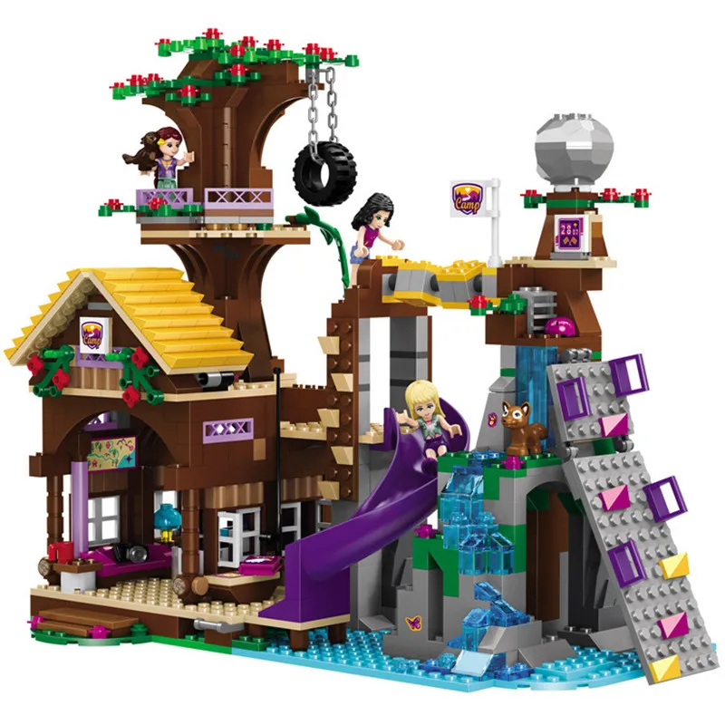 

739pcs Girl Series Adventure Camp Tree House Compatibie Legoings Building Blocks Toy Kit DIY Educational Children Birthday Gifts