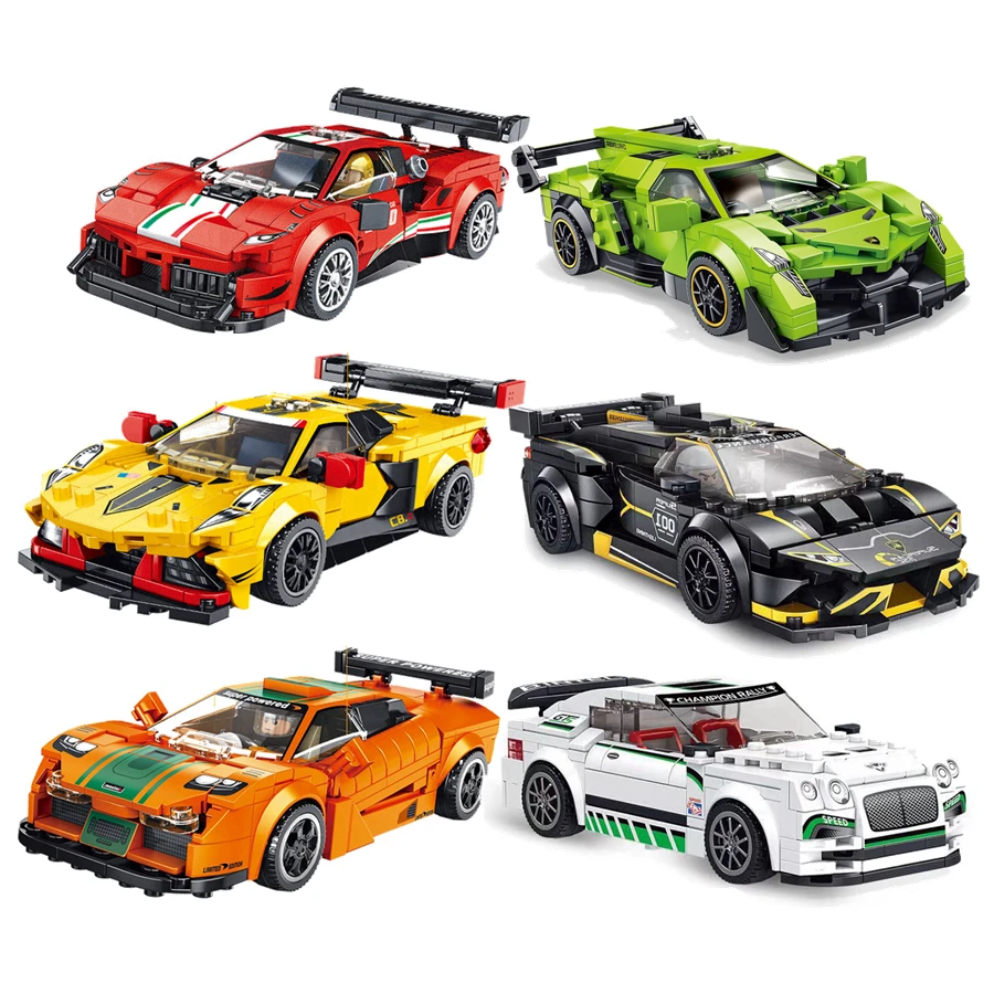 Скоростной Чемпион гоночный автомобиль Город Модель кубики Moc большой набор