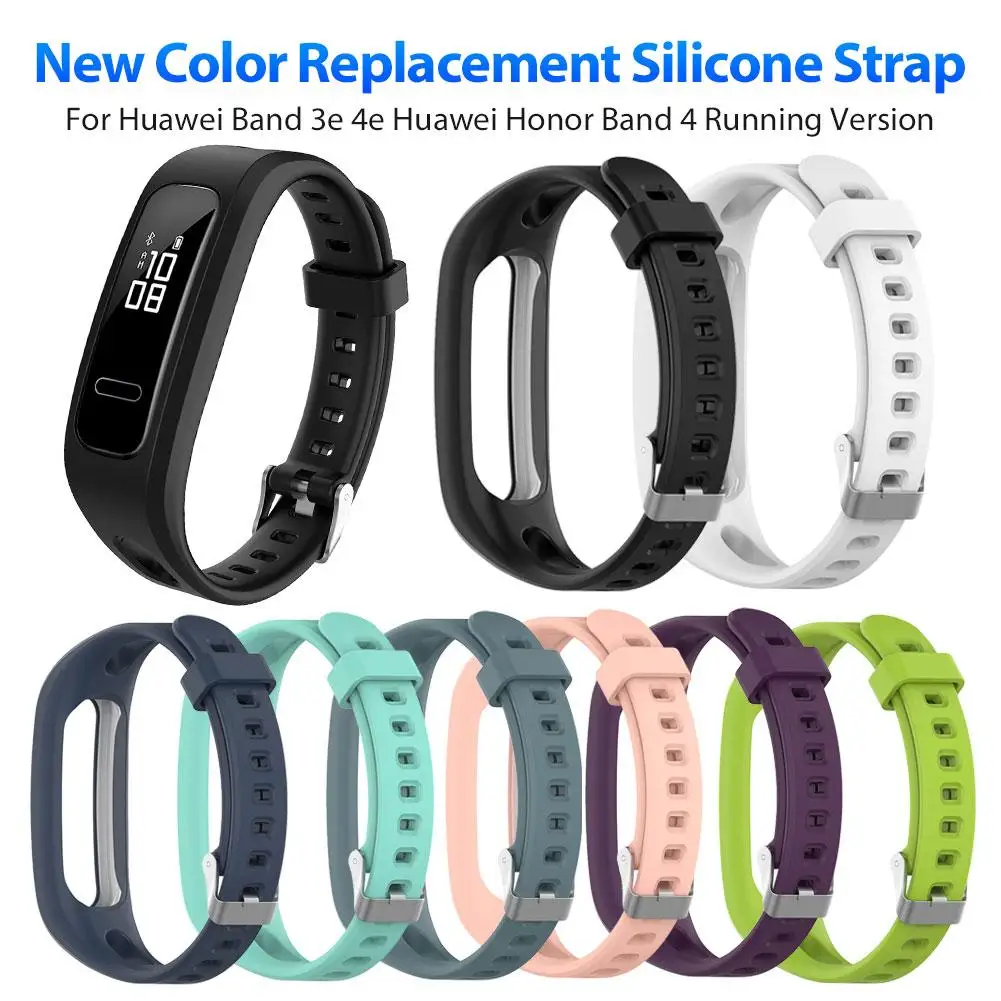 

Soft Silicone Sport Watch Band Strap For Huawei Band 3e 4e Huawei Honor Band 4 5 Running Version Smart Watch Bracelet Wrist Band