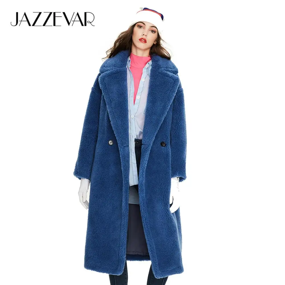 JAZZEVAR 2019 Зимнее новое поступление меховое пальто модное стильное свободная
