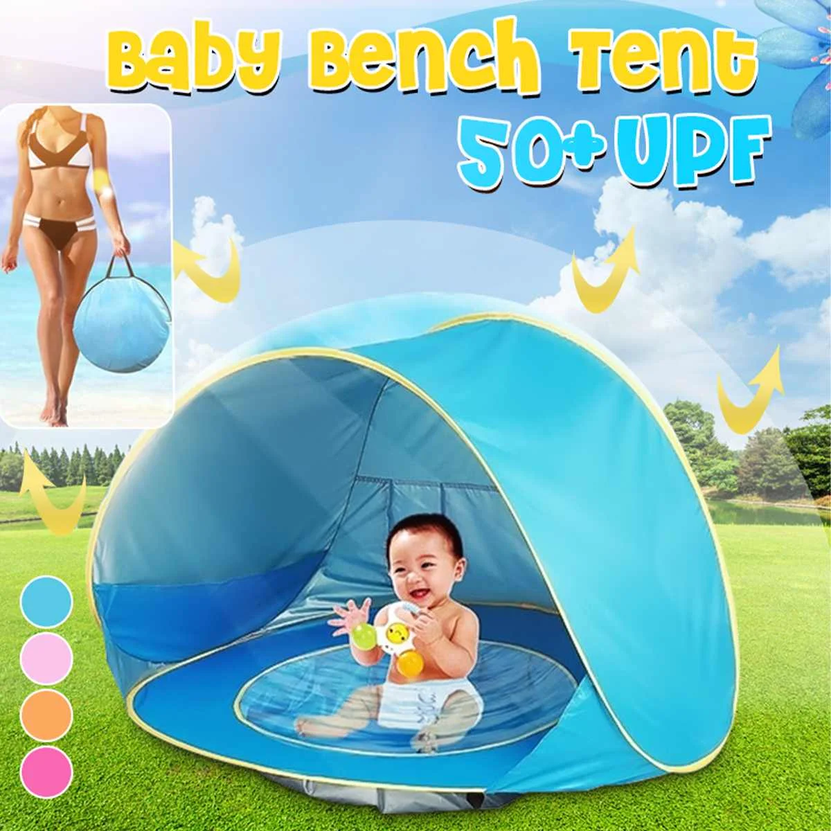 

Hot Portable Baby Beach Tent UV Protection Waterproof Shade Tent Pool Outdoor Beach Automatic Pop' Up Sun Shelter for Infant Kid