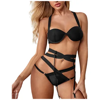 

Sexy Woman Clothes Lingerie Corset Lace Underwire Racy Muslin Sleepwear Underwear Tops+Briefs Erotic Lingerie Sexi Woman Z0330