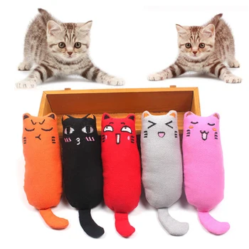 

Cat Grinding Catnip Toys Funny Plush Cat Toy Pet Kitten Chewing Toy Claws Thumb Bite Cat mint For Cats Teeth Toys LBShipping