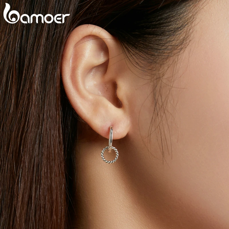 Double Ring Ear Buckles Round Circle Earrings - Image 2