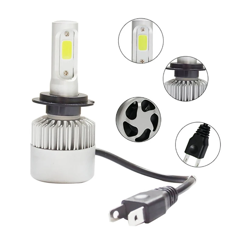 CARCTR 8000LM H4 светодиодный H7 Автомобильные фары лампы H1 H3 H8 9005 9006 881 9004 9007 H13 светодиодный автомобильные лампы COB Чип 6500 к 36 Вт авто фары