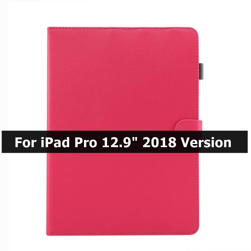 Hotpink-2018 Version Чехол для iPad Pro 12,9,,,, чехол, умный флип, кожаный, цветной, с подставкой, жесткий чехол для планшета, Coque для iPad Pro, 12,", Чехол - Цвет: Hotpink-2018 Version