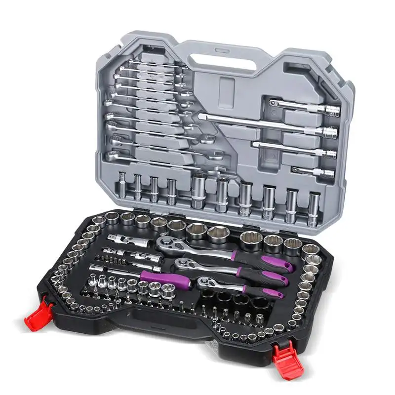 US $282.66 120Pcs Multifunctional Auto Repair Tool Box Set Torque Ratchet Wrench Combo Tools Kit Car Repairing Tool