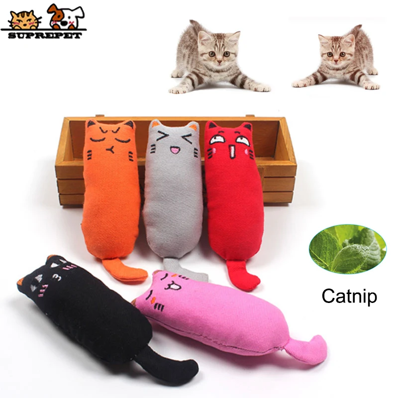 SUPREPET PP Cotton Toys for Cats Catnip Funny Grinding Cat Toy Cute Kitten Chewing Plush Thumb Pillow Accessories | Дом и сад