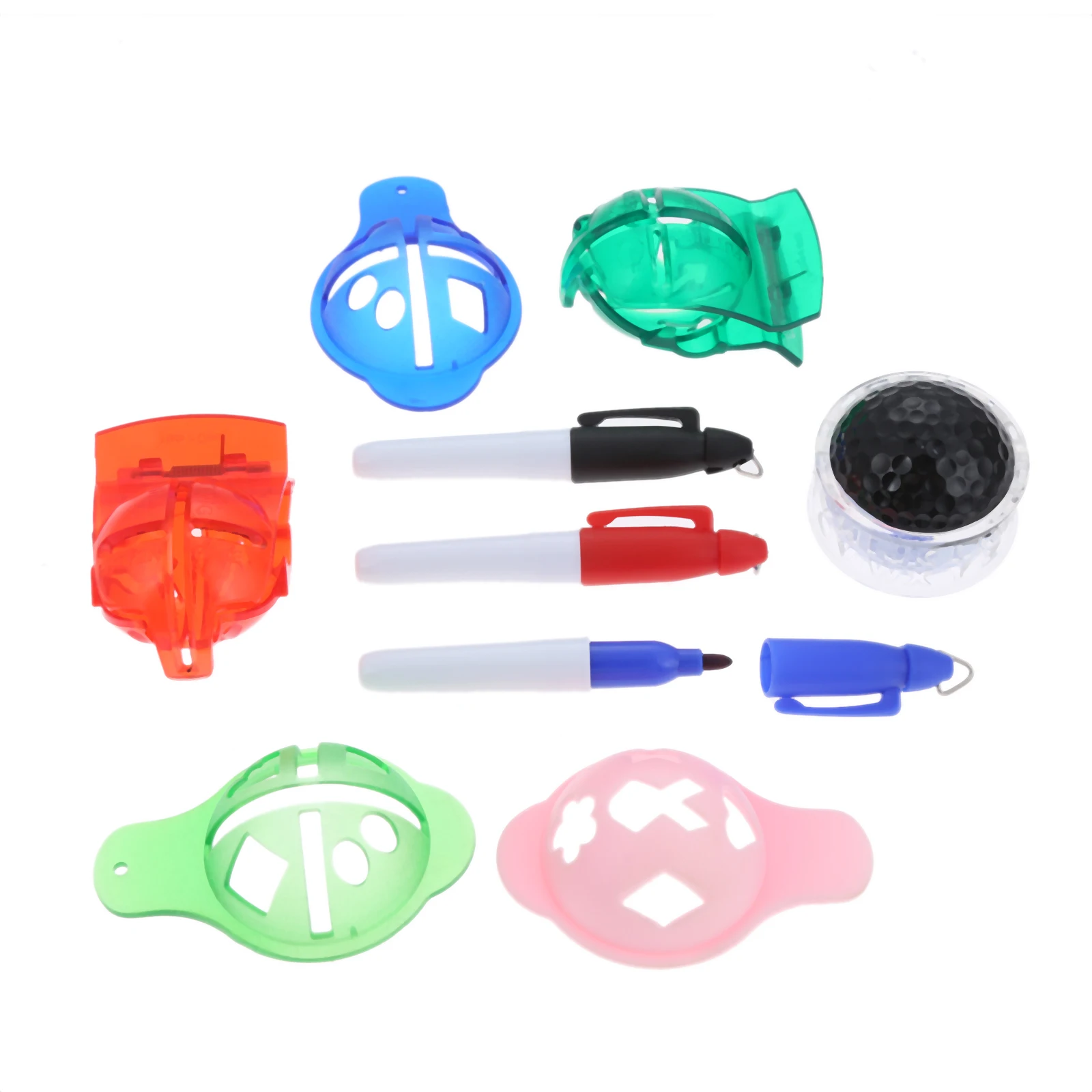 

Golf Driving Range Drawing Tools Golf Line Marker With 3 Pen Plastic Position Template Putt Alignment Golf Ball Liner Mark Clip