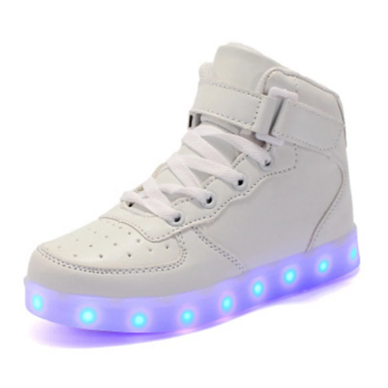 Zapatillas de deporte Unisex luz LED para mujer, hombre, y niño, zapatos de monopatín con carga USB, correr| - AliExpress