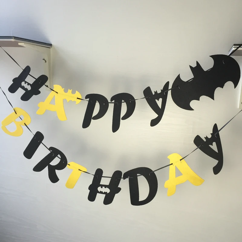 Happy Birthday Party Decoration Letter Banner Hero Bat For Children Room  Deco Supplies Home Decor Kid Adult Boy Girl Baby Shower|Banners, Streamers  & Confetti| - AliExpress