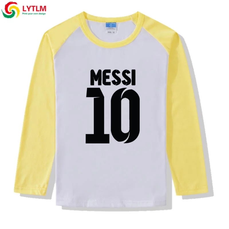 LYTLM XXX/футболка для мальчиков и девочек Lionel Messi Детская осенняя футболка года топы с длинными рукавами для мальчиков Одежда для мальчиков футболки для малышей