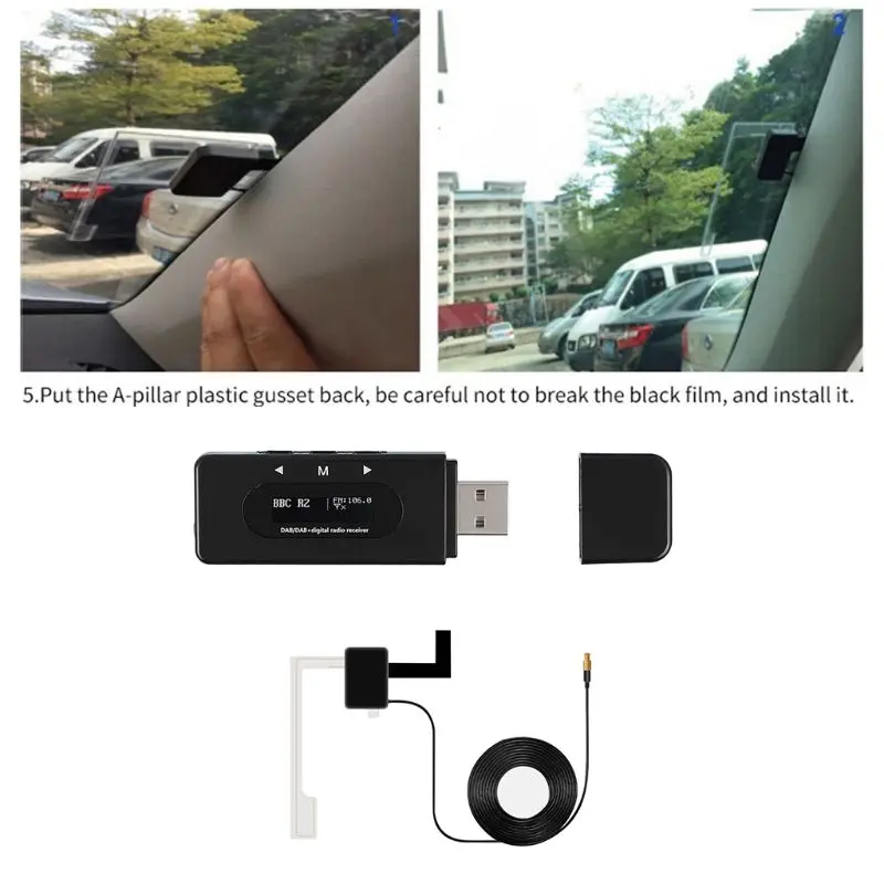 D10 Универсальный USB интерфейс автомобильный DAB цифровой радиоприемник fm-передатчик с антенной