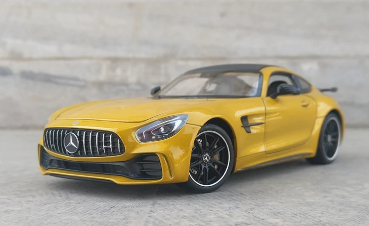 Welly 1/24 1:24 Mercedes Benz AMG GT R спортивный гоночный автомобиль Транспортное средство литье под давлением дисплей Модель игрушки на день рождения для детей мальчиков и девочек - Цвет: AMG GT R Yellow