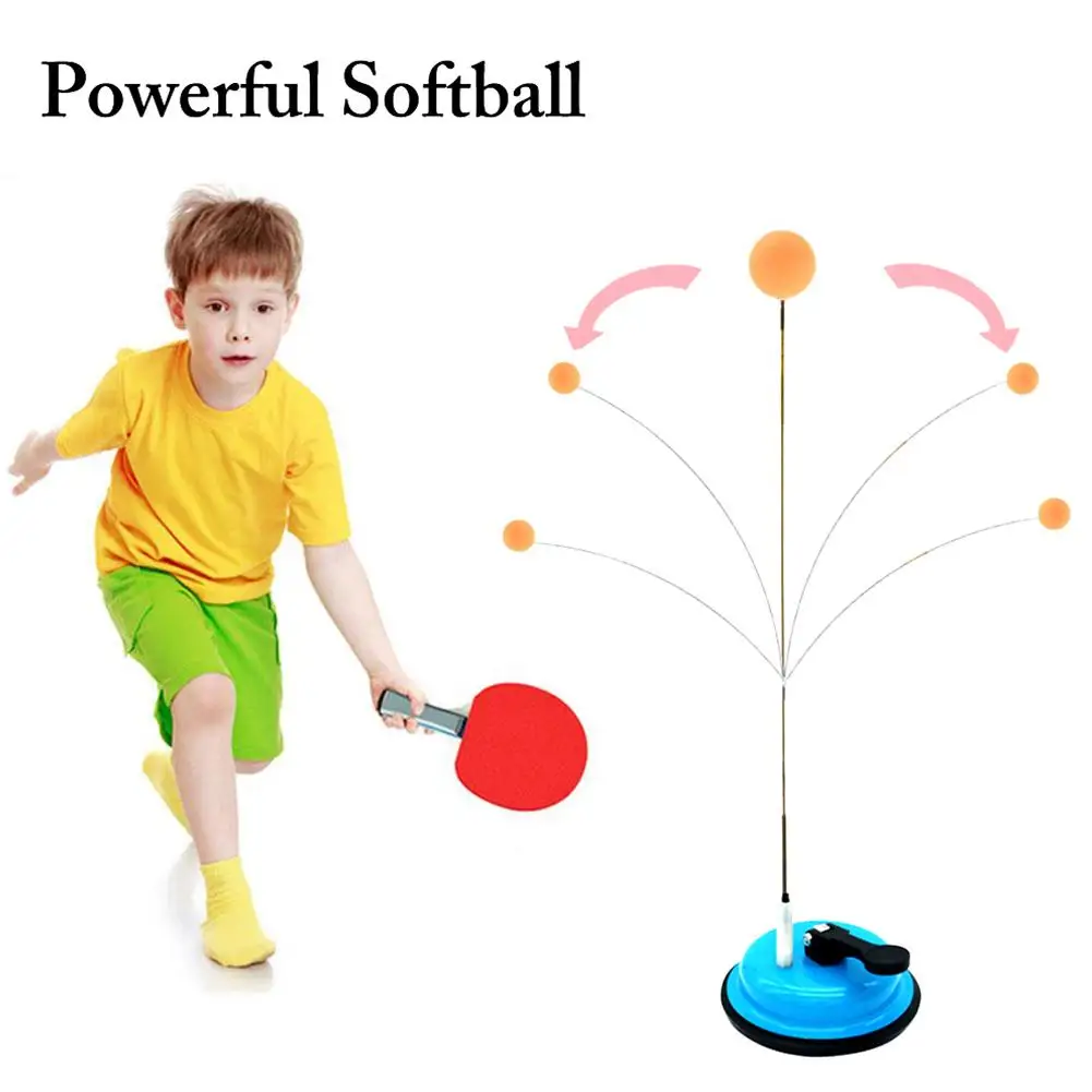 Тренажер для настольного тенниса с эластичным мягким валом, Обучающие инструменты для пинг-понга для детей, игры в помещении или на улице
