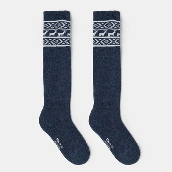 

Woolen knee-highs for women, color blue, size 23-25 ​​(36-42)