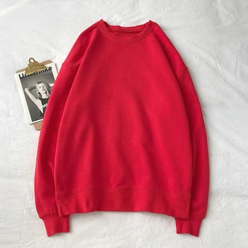 

Solid color sweatshirt autumn and winter women's sweatshirt casual hoodie