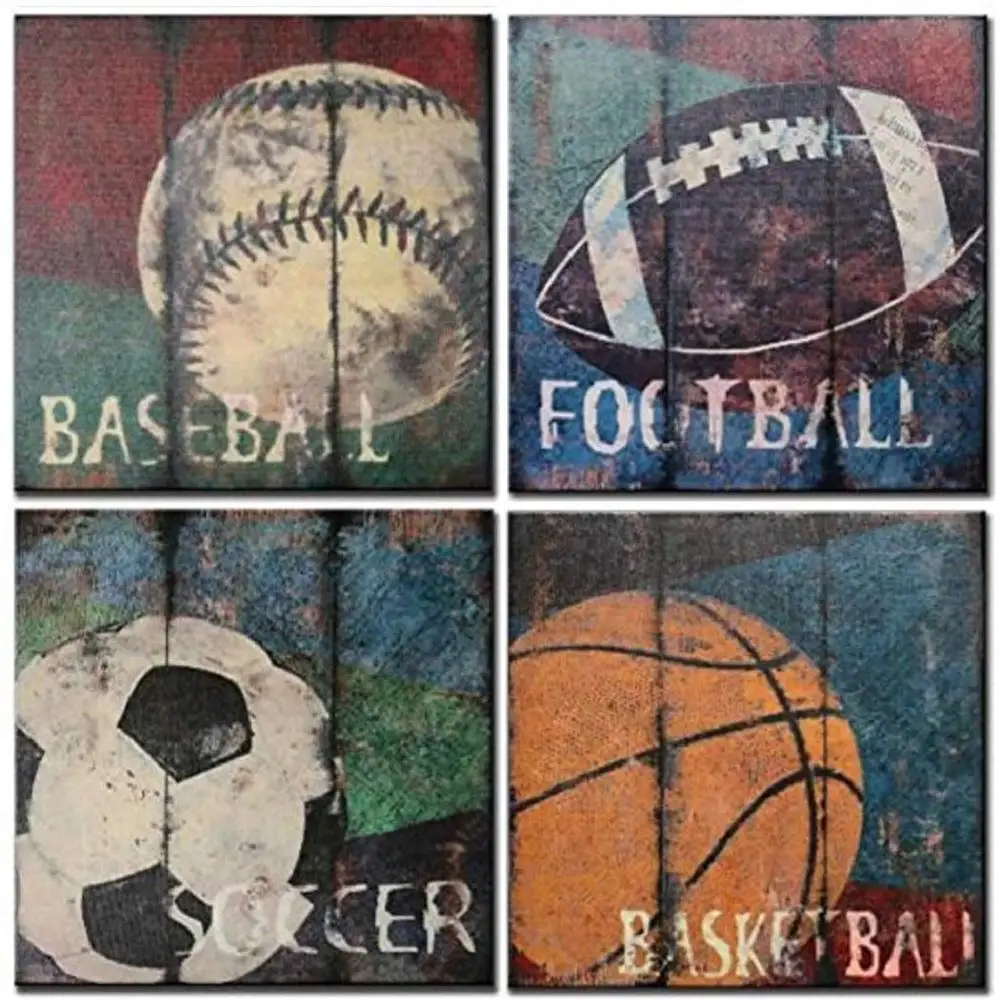 Американский Ретро футбольный баскетбольный плакат настенный художественный