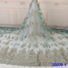 Свадебная ткань Африканская кружевная ткань высокое качество кружева ручной работы из бисера Кружева для свадьбы нигерийский кружевной материал GD3000B-4